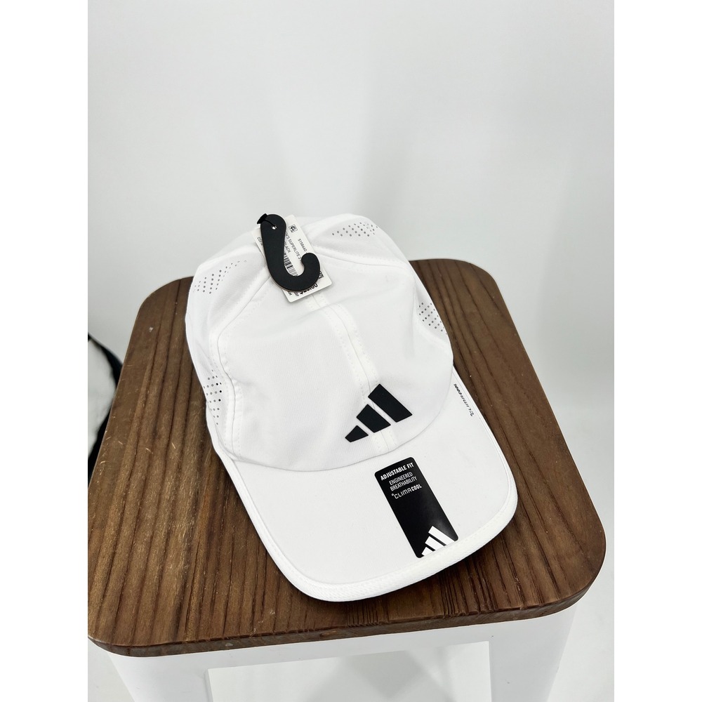 Adidas Mens Superlite 3 Hat White Black Climacool Adjustable Cap IU9185 NEW